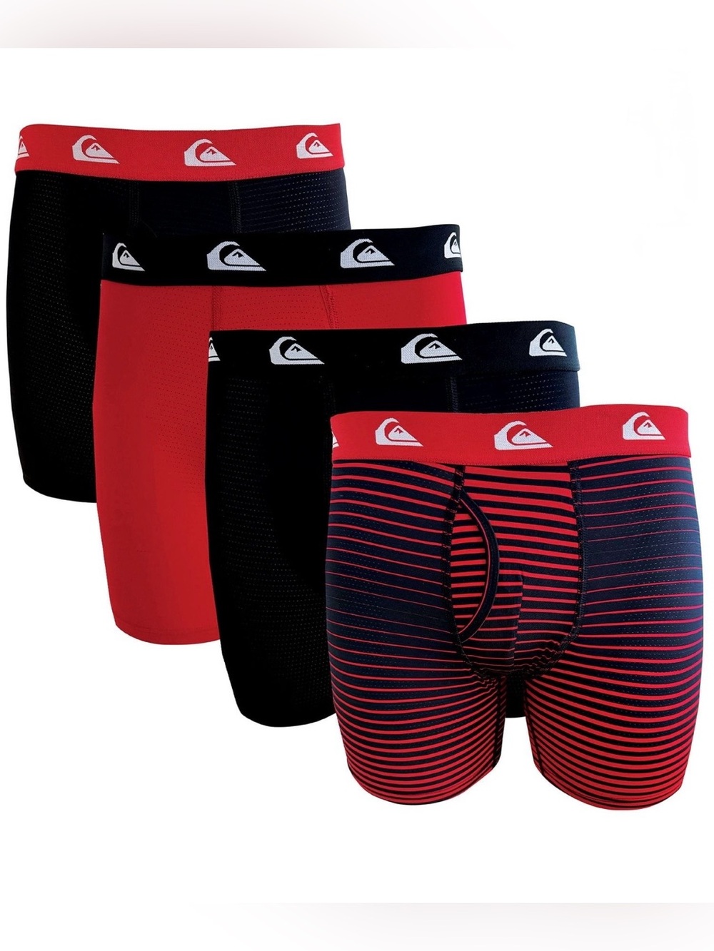 Quiksilver 4 Pack Performance Mesh Boxer Briefs Size Large NWT Moisture Wicking